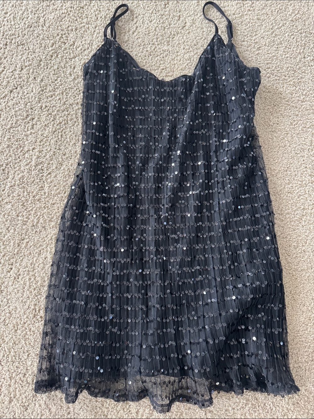 Forever 21 Black Sequin Cami Mini Dress